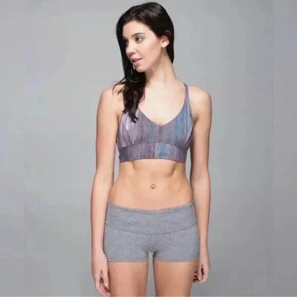 Lululemon Reversible Retreat Bra Mini Hazy Horizon Storm Mauve Bark Size 2 - Picture 2 of 6
